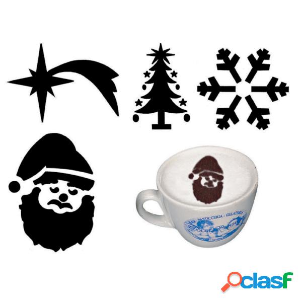 Kit 4 Mini Stencils Per Decorare Cappuccini E Piccole Torte,