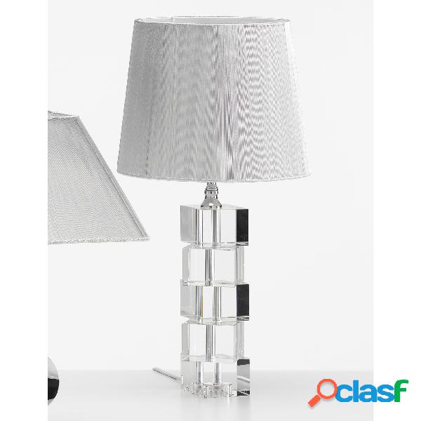 Lampada da tavolo in cristallo h 51 cm Moderna K 9, paralume
