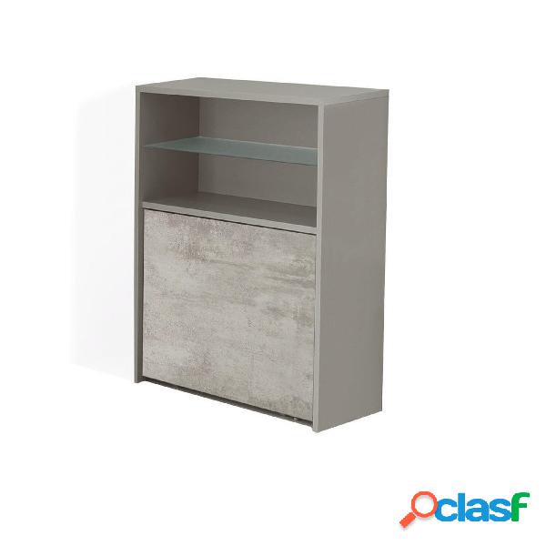 Libreria 96x37,5xh125 cm con tavolo chiudibile e sei sedie