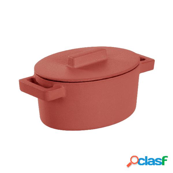 MIni Casseruola OVALE due maniglie con coperchio in Ghisa