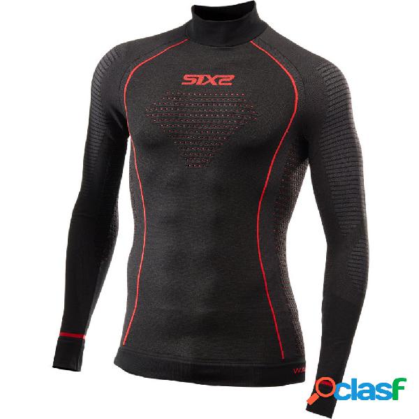 Maglia intima invernale Sixs TS3W CU ml Blazefit Nero Rosso