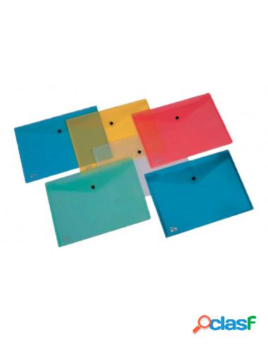 Nobrand - Busta Con Bottone A4 5 Pezzi Colori Assortiti