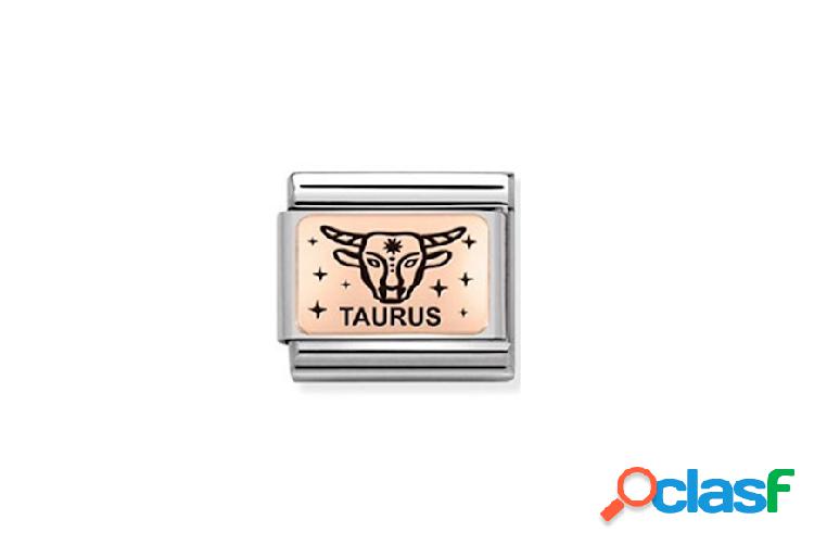 Nomination Toro Composable acciaio oro rosa 375 e smalto