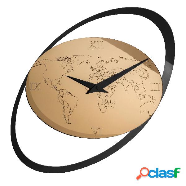 OROLOGIO MEDIO HOURS, 70x70H5.5 cm, oro specchiato