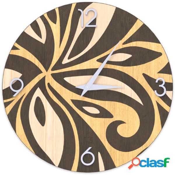 Orologio da parete ABSTRACT FLOWERS 50x3xH50cm con intarsi