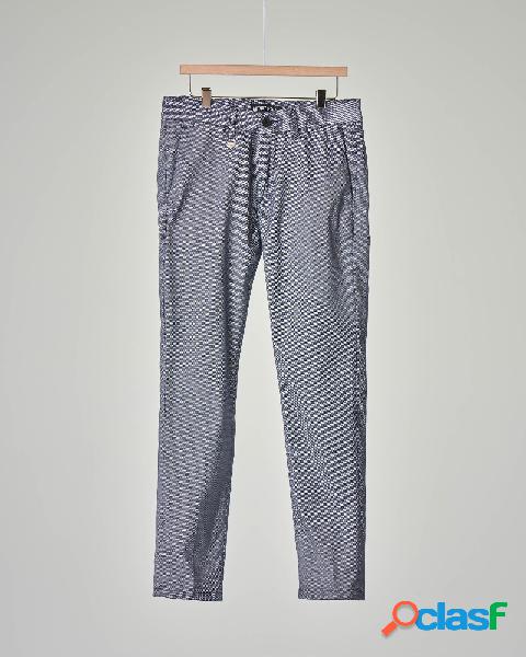 Pantalone chino blu microfantasia 10-16 anni