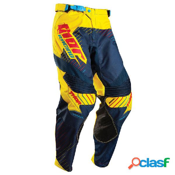 Pantaloni cross Thor Core Hux S6 navy giallo