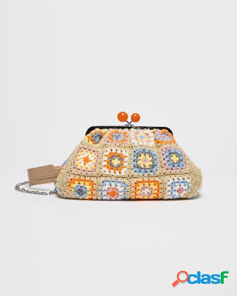 Pasticcino bag misura media in crochet multicolore con