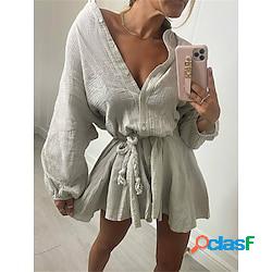 Per donna Abito chemisier Abito casual Mini abito Esterno
