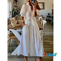 Per donna Abito chemisier Abito casual Vestito maxi Esterno