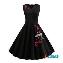 Per donna Elegante Retrò Vestito svasato Mini abito Esterno