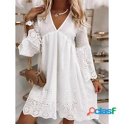 Per donna Vestito casual Abito di pizzo Abito largo Liscio