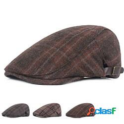 Per uomo Cappello basco Berretto in tweed Blu marino