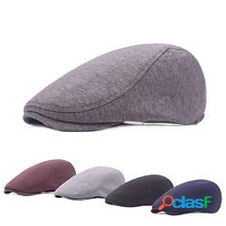 Per uomo Cappello basco Nero Bianco Cotone Streetwear Moda