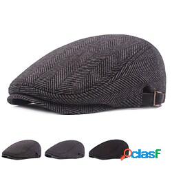 Per uomo Cappello basco Nero Grigio chiaro Lanetta