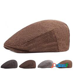 Per uomo Cappello basco Nero Marrone Cotone Streetwear Moda