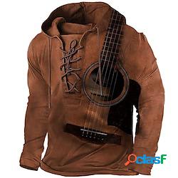 Per uomo Felpa con cappuccio pullover Maglione Marrone Con