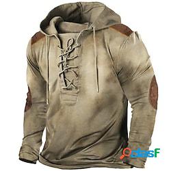 Per uomo Felpa con cappuccio pullover Maglione Marrone Con