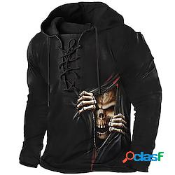 Per uomo Felpa con cappuccio pullover Maglione Nero Con