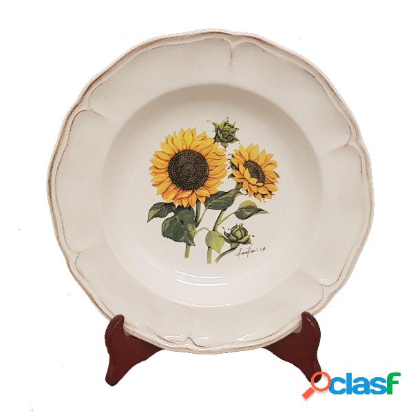 Piatto fondo in ceramica Girasoli da Ø25 cm decoro decoro