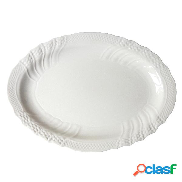 Piatto ovale da portata CONCHIGLIA in porcellana bianca 30,5