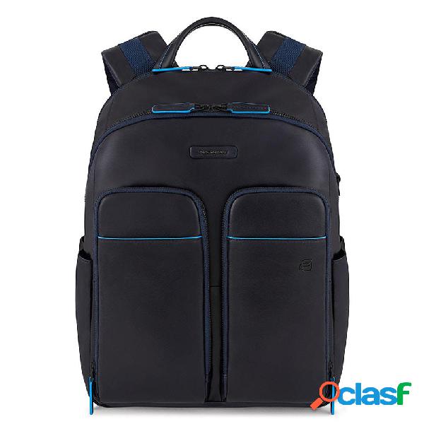 Piquadro blue square zaino porta pc/ipad con antifurto blu
