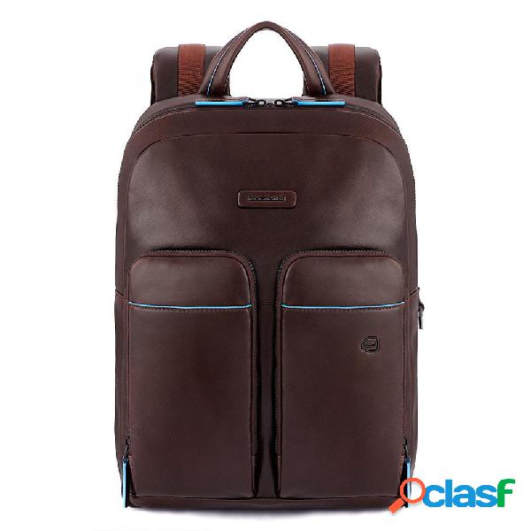 Piquadro blue square zaino porta pc/ipad mogano