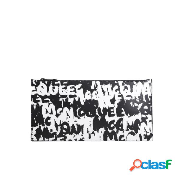 Pochette in pelle stampa graffiti