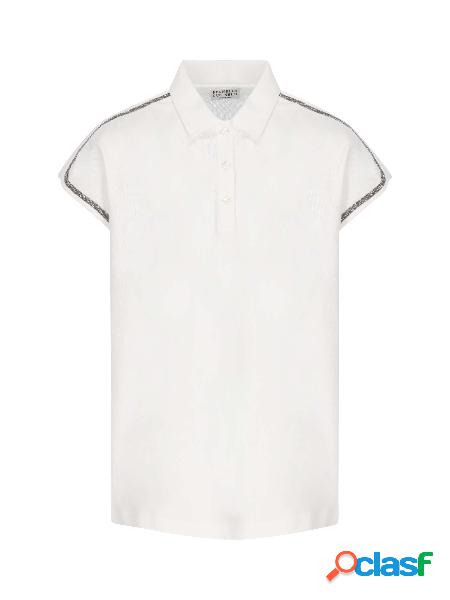 Polo In Piquet Di Cotone Con Monile