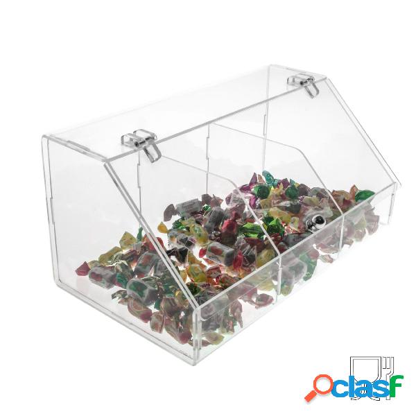 Porta caramelle confezionate in plexiglass trasparente e