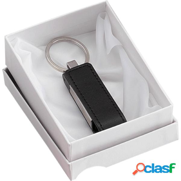 Porta chiavi USB 4 GB in pelle Nera 3xh9 cm in scatola