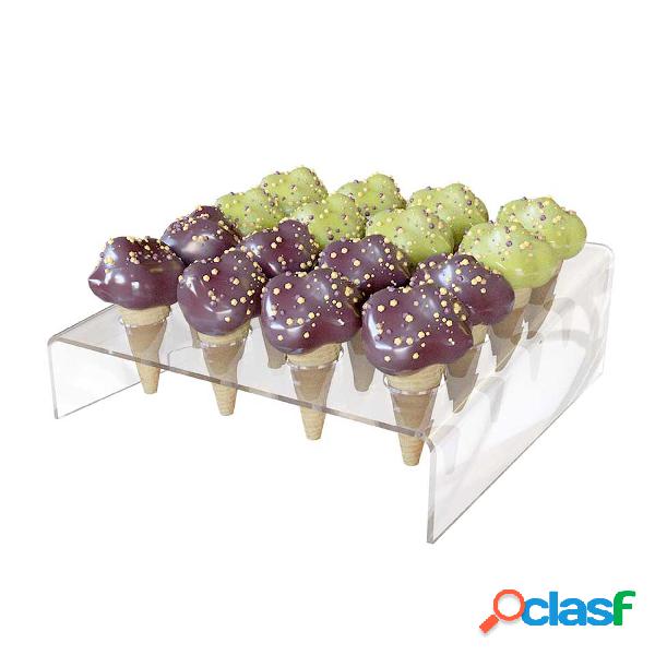 Porta coni gelato Mignon da banco in plexiglas 16 fori