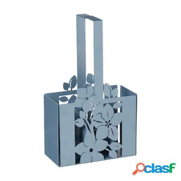 Porta posate in stile floreale Fior di Loto in metallo,