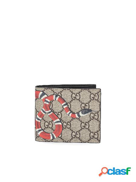 Portafoglio in Tessuto Gg Supreme Con Kingsnake