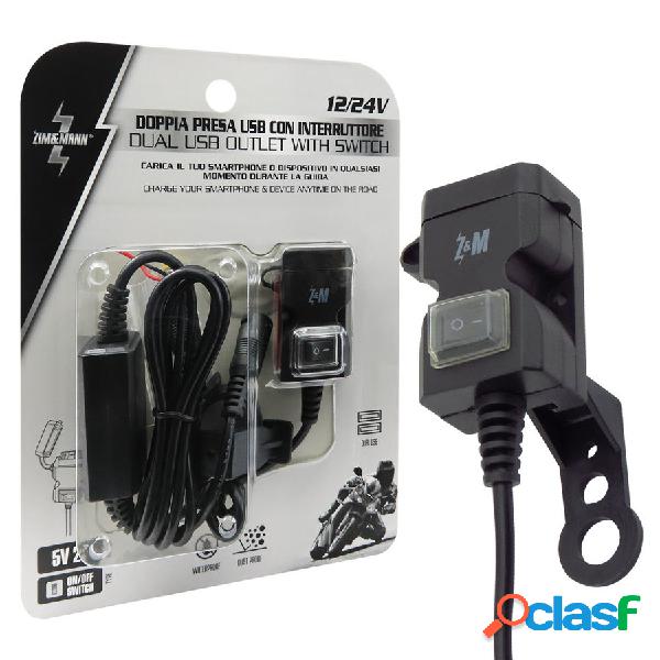 Presa di corrente Doppio USB con interruttore - ZIM&MANN