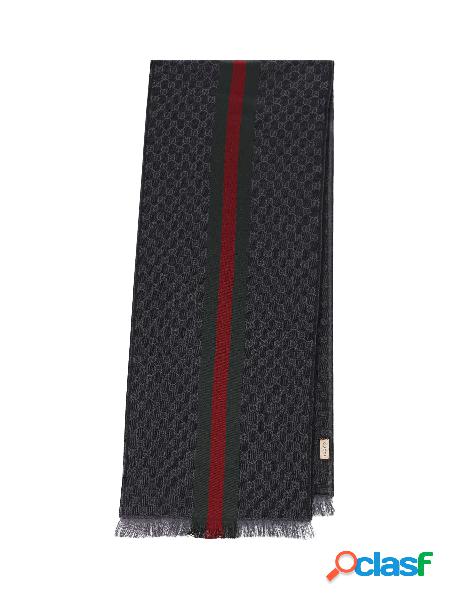 Sciarpa in Lana Jacquard con Motivo Gg e Web