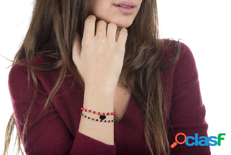 Selezione Zanolli Bracciale argento rosè con cristalli neri