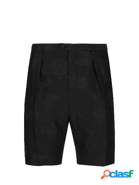 Short a Vita Alta in Jacquard di Lana e Seta
