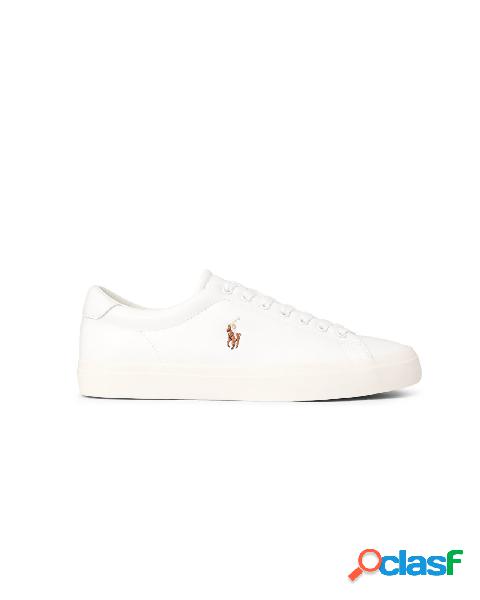 Sneakers Longwood bianche in pelle con logo ricamato sul