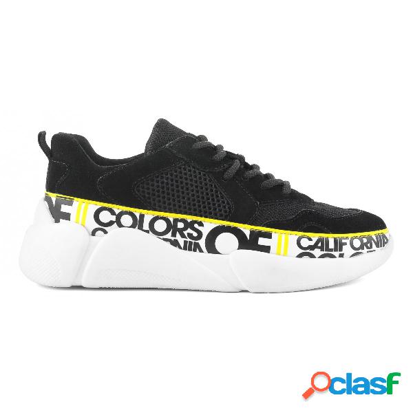 Sneakers in pelle con maxi logo