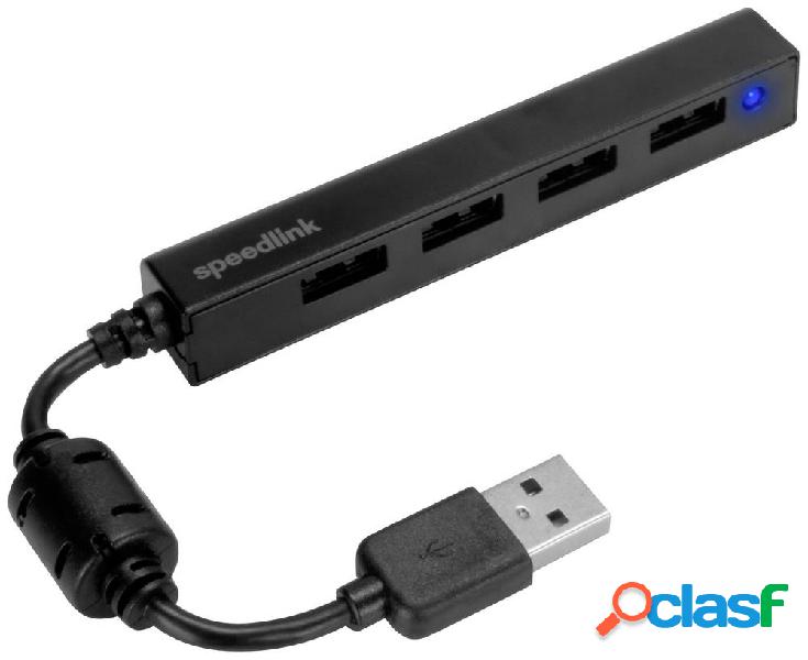 SpeedLink Snappy Slim 4 Porte Hub USB 2.0 Nero