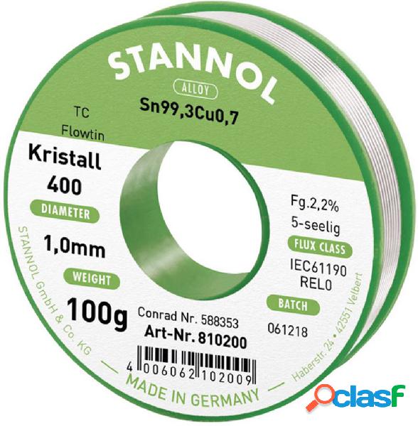 Stannol Flowtin TC Stagno senza piombo Bobina Sn99,3Cu0,7