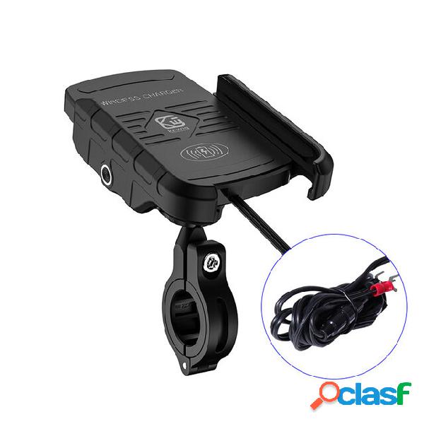 Supporto per moto 12V-24V con carica wireless da 15 W per