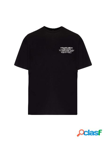 T-Shirt Oversize in Cotone con Stampa Coordinate Geografiche