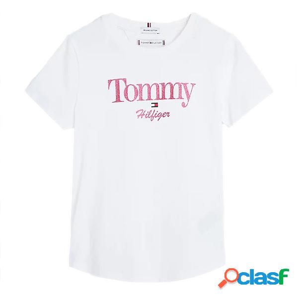 T-shirt Tommy Hilfiger Glitter Logo Junior (Colore: ancient