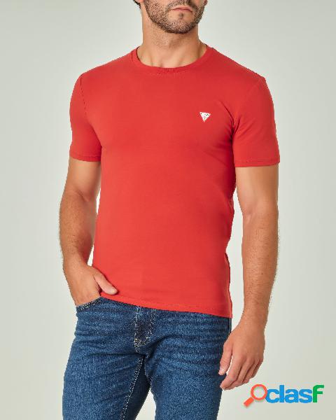 T-shirt rossa mezza manica in cotone stretch
