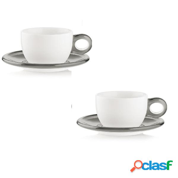 Tazze da colazione con piatto 12xh9,5 cm - 480 cc Gocce