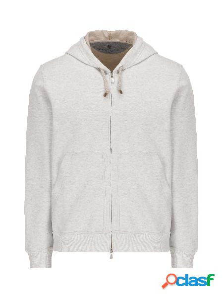 Topwear In Interlock Di Cotone Techno Con Zip E Cappuccio