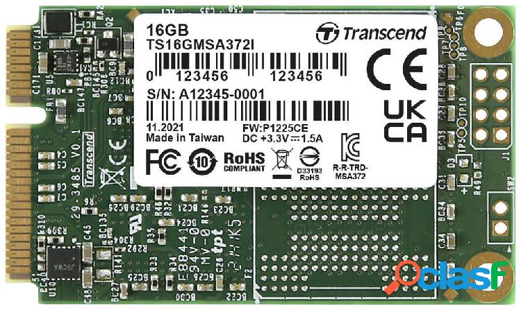 Transcend 16 GB Hard Disk interno 2,5 SATA III TS16GMSA372I