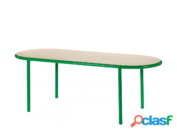 Valerie Objects Wooden Table - Tavolo Ovale Verde/Betulla